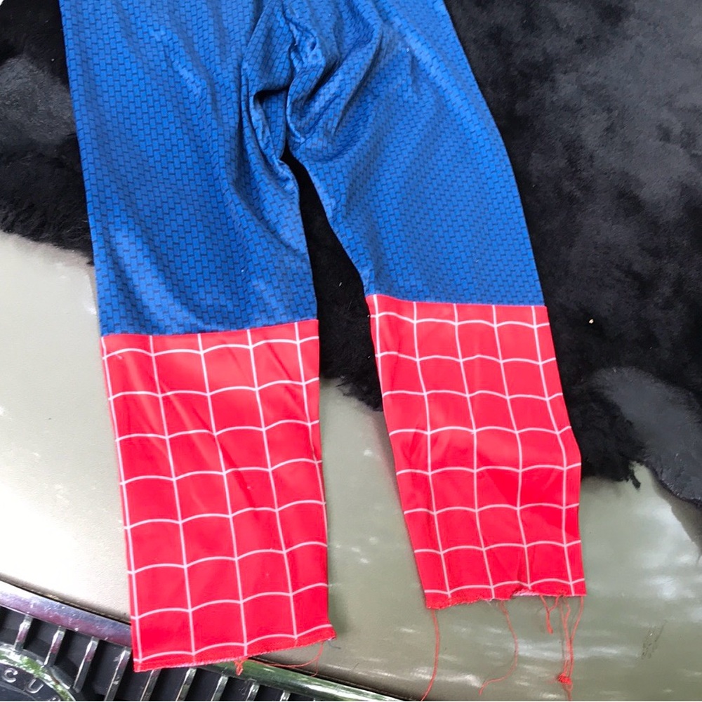 Marvel Spider-Man 2 Halloween Costume 1 pc Jumpsuit Blue Red Spider Web Boys